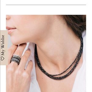 Sethi Couture black diamond bead necklace